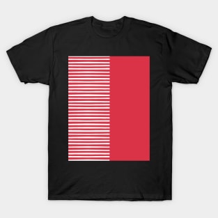 Red and white stripes effect T-Shirt